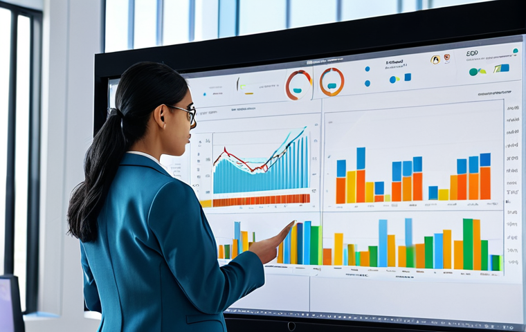 **

A professional woman, fully clothed in modest business attire, analyzes data on a large screen in a brightly lit, modern office. AI-powered charts and graphs surround her. Safe for work, appropriate content, perfect anatomy, correct proportions, professional.

**